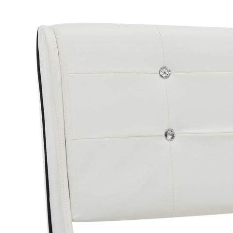 vidaXL Bed Frame without Mattress White Faux Leather 135x190 cm Double