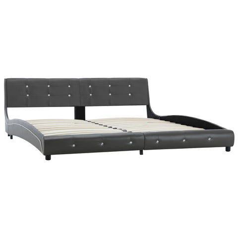 vidaXL Bed Frame without Mattress Grey Faux Leather 180x200 cm Super King