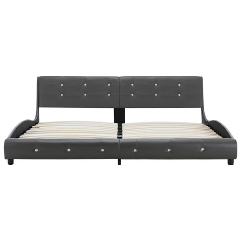 vidaXL Bed Frame without Mattress Grey Faux Leather 180x200 cm Super King