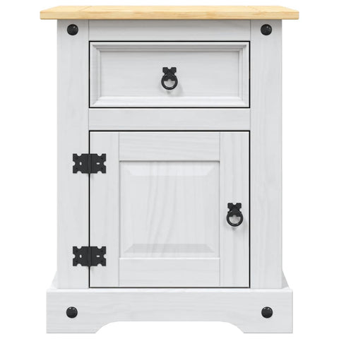 vidaXL Bedside Cabinet Mexican Pine Corona Range White 53x39x67 cm