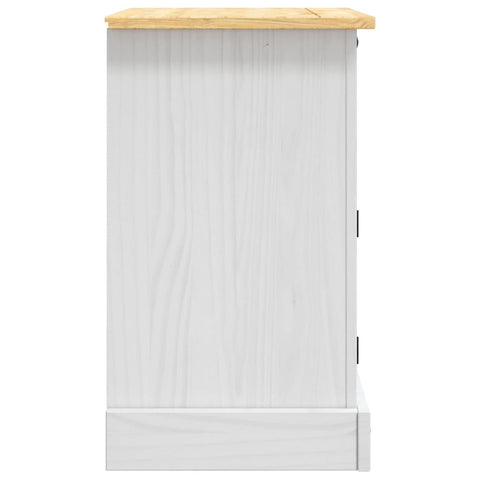 vidaXL Bedside Cabinet Mexican Pine Corona Range White 53x39x67 cm