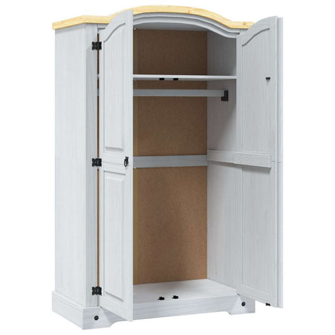 vidaXL Wardrobe Mexican Pine Corona Range 2 Doors White