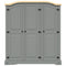 vidaXL Wardrobe Mexican Pine Corona Range 3 Doors Grey