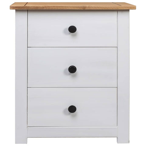 vidaXL Bedside Cabinet White 46x40x57 cm Pinewood Panama Range