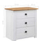 vidaXL Bedside Cabinet White 46x40x57 cm Pinewood Panama Range
