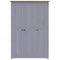 vidaXL 3-Door Wardrobe Grey 118x50x171.5 cm Pine Panama Range