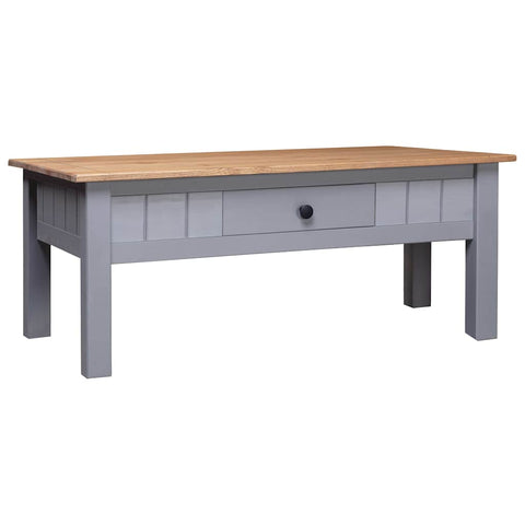 vidaXL Coffee Table Grey 100x60x43.5 cm Solid Pine Wood Panama Range