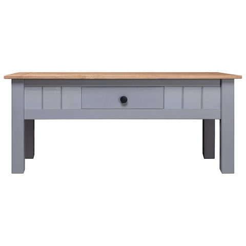 vidaXL Coffee Table Grey 100x60x43.5 cm Solid Pine Wood Panama Range