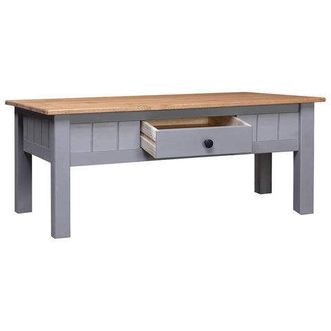 vidaXL Coffee Table Grey 100x60x43.5 cm Solid Pine Wood Panama Range
