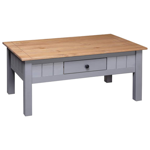 vidaXL Coffee Table Grey 100x60x43.5 cm Solid Pine Wood Panama Range