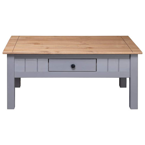 vidaXL Coffee Table Grey 100x60x43.5 cm Solid Pine Wood Panama Range