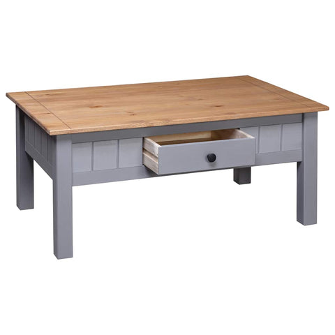 vidaXL Coffee Table Grey 100x60x43.5 cm Solid Pine Wood Panama Range