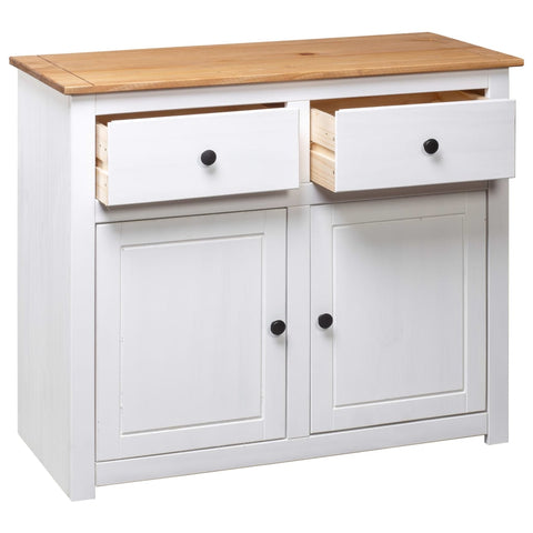 vidaXL Sideboard White 93x40x80 cm Solid Pinewood Panama Range