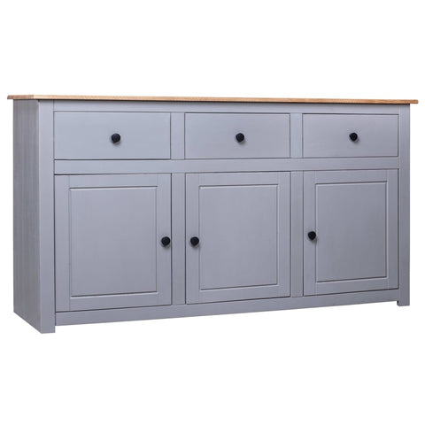 vidaXL Sideboard Grey 135x40x80 cm Solid Pinewood Panama Range