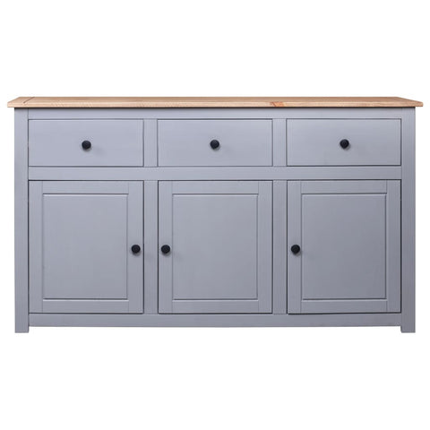 vidaXL Sideboard Grey 135x40x80 cm Solid Pinewood Panama Range