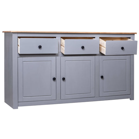vidaXL Sideboard Grey 135x40x80 cm Solid Pinewood Panama Range