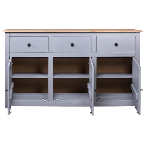 vidaXL Sideboard Grey 135x40x80 cm Solid Pinewood Panama Range