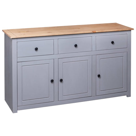 vidaXL Sideboard Grey 135x40x80 cm Solid Pinewood Panama Range