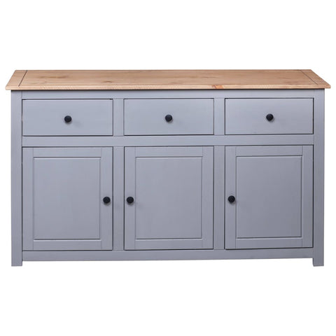 vidaXL Sideboard Grey 135x40x80 cm Solid Pinewood Panama Range