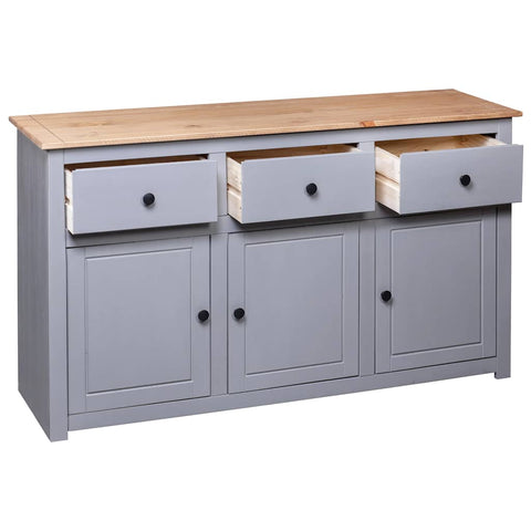 vidaXL Sideboard Grey 135x40x80 cm Solid Pinewood Panama Range