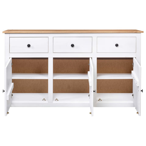 vidaXL Sideboard White 135x40x80 cm Solid Pinewood Panama Range
