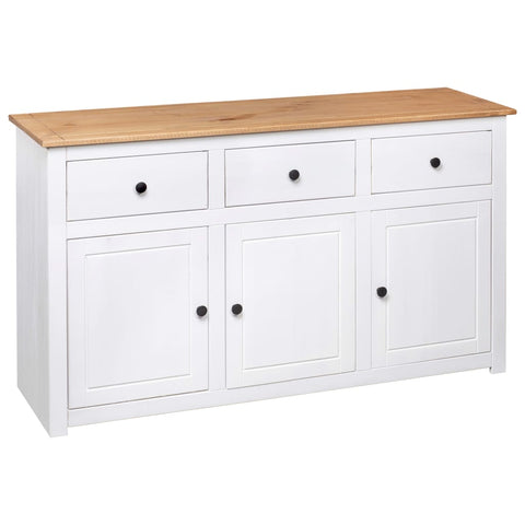 vidaXL Sideboard White 135x40x80 cm Solid Pinewood Panama Range