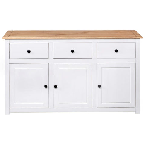 vidaXL Sideboard White 135x40x80 cm Solid Pinewood Panama Range