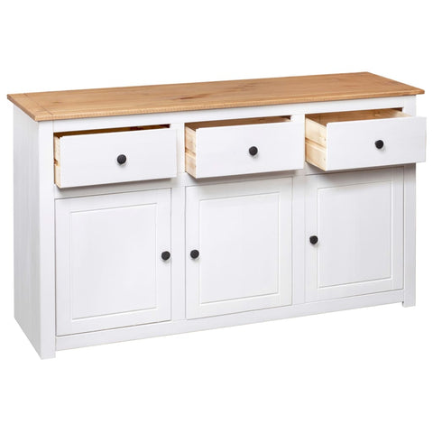 vidaXL Sideboard White 135x40x80 cm Solid Pinewood Panama Range