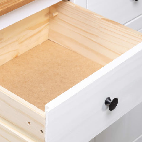 vidaXL Sideboard White 135x40x80 cm Solid Pinewood Panama Range