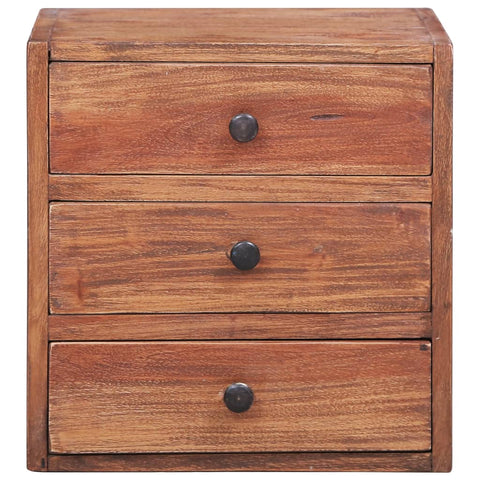 vidaXL Bedside Cabinet with 3 Drawers 35x25x35 cm Solid Mahogany Wood