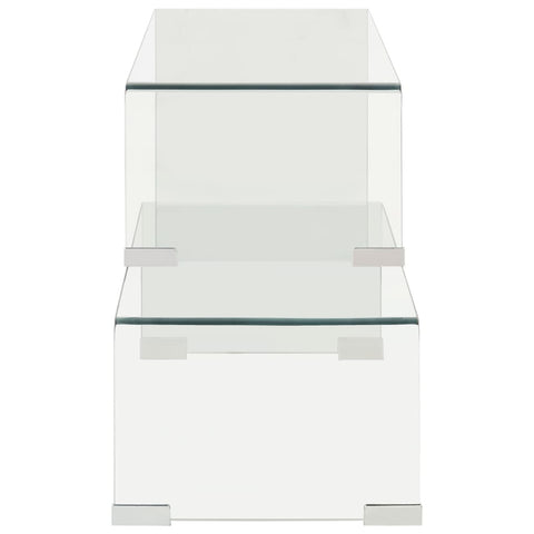 vidaXL 2 Piece Coffee Table Set 90x30x20/110x30x40 cm Tempered Glass