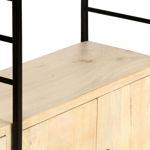 vidaXL 4-Tier Bookcase 124x30x180 cm Solid Mango Wood