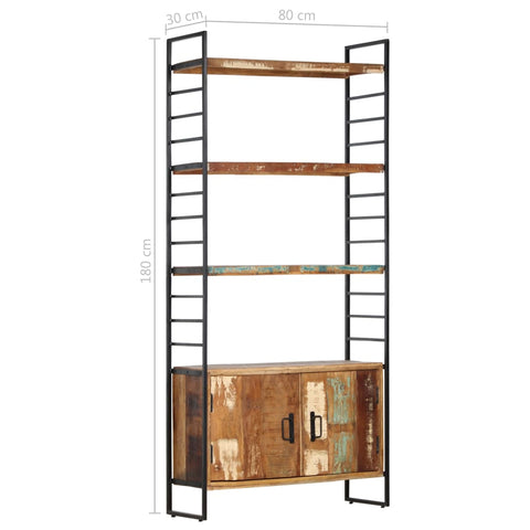 vidaXL 4-Tier Bookcase 80x30x180 cm Solid Reclaimed Wood