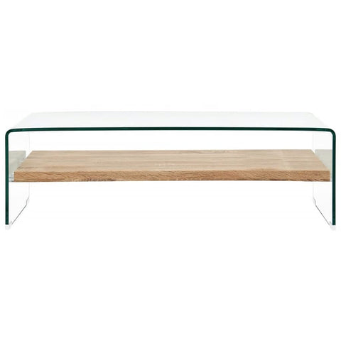vidaXL Coffee Table Clear 98x45x31 cm Tempered Glass
