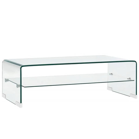 vidaXL Coffee Table Clear 98x45x31 cm Tempered Glass