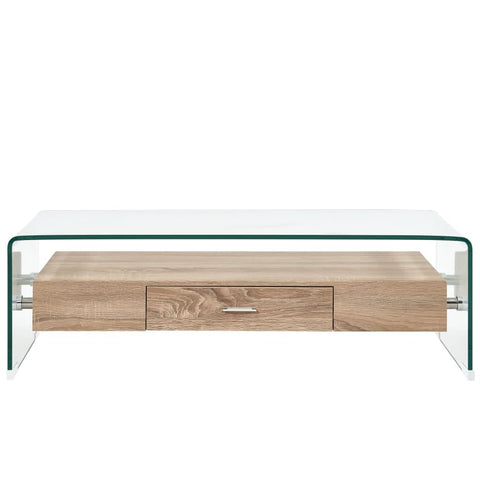 vidaXL Coffee Table Clear 98x45x31 cm Tempered Glass