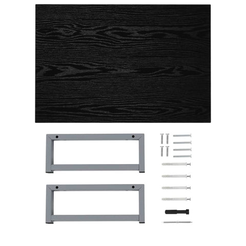 vidaXL Bathroom Wall Shelf for Basin Black 60x40x16.3 cm