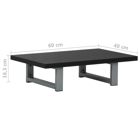 vidaXL Bathroom Wall Shelf for Basin Black 60x40x16.3 cm
