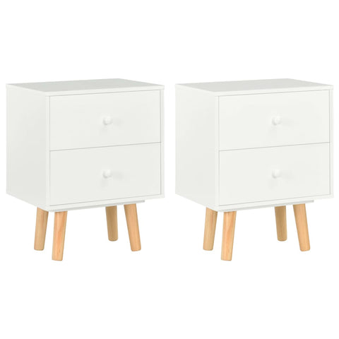 vidaXL Bedside Cabinets 2 pcs White 40x30x50 cm Solid Pinewood