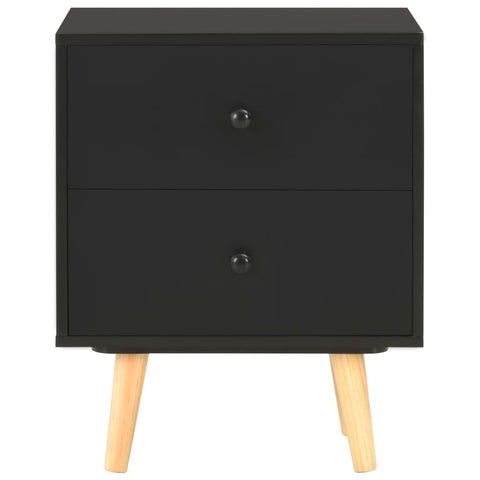 vidaXL Bedside Cabinets 2 pcs Black 40x30x50 cm Solid Pinewood