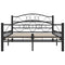 vidaXL Bed Frame without Mattress Black Steel 120x200 cm