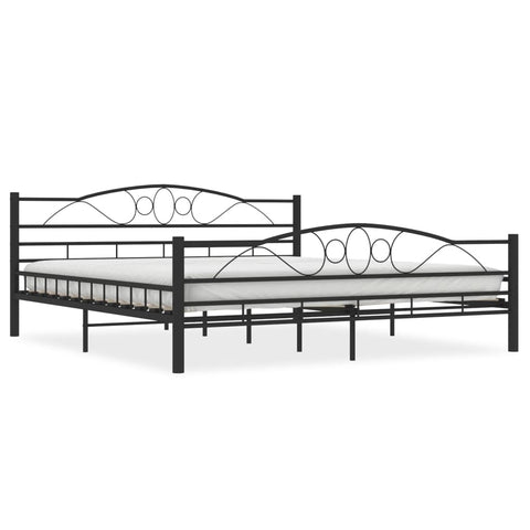 vidaXL Bed Frame without Mattress Black Steel 180x200 cm Super King