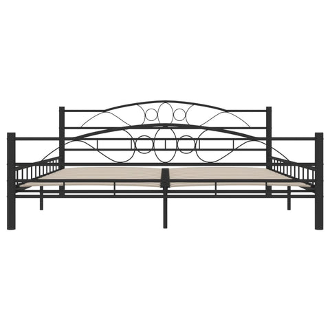 vidaXL Bed Frame without Mattress Black Steel 180x200 cm Super King