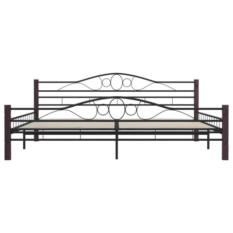 vidaXL Bed Frame without Mattress Black Metal 200x200 cm