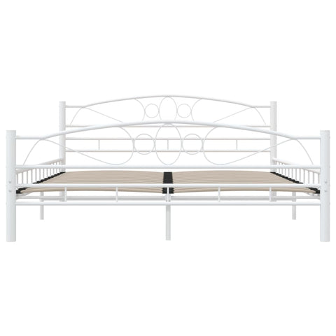 vidaXL Bed Frame with Headboard White 160x200 cm Metal