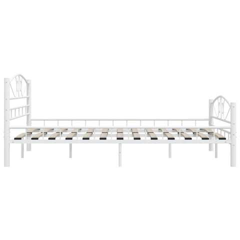 vidaXL Bed Frame with Headboard White 160x200 cm Metal