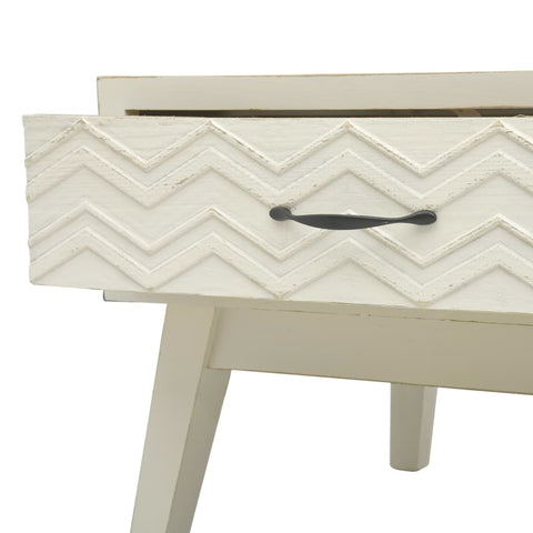 vidaXL Coffee Table with 2 Drawers Carving Grey 110x50x40 cm Wood