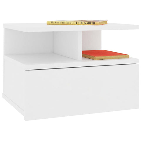 vidaXL Floating Nightstand White 40x31x27 cm Engineered Wood
