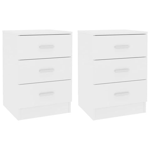vidaXL Bedside Cabinets 2 pcs White 38x35x56 cm Engineered Wood