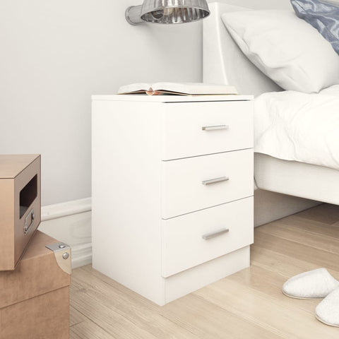 vidaXL Bedside Cabinets 2 pcs White 38x35x56 cm Engineered Wood